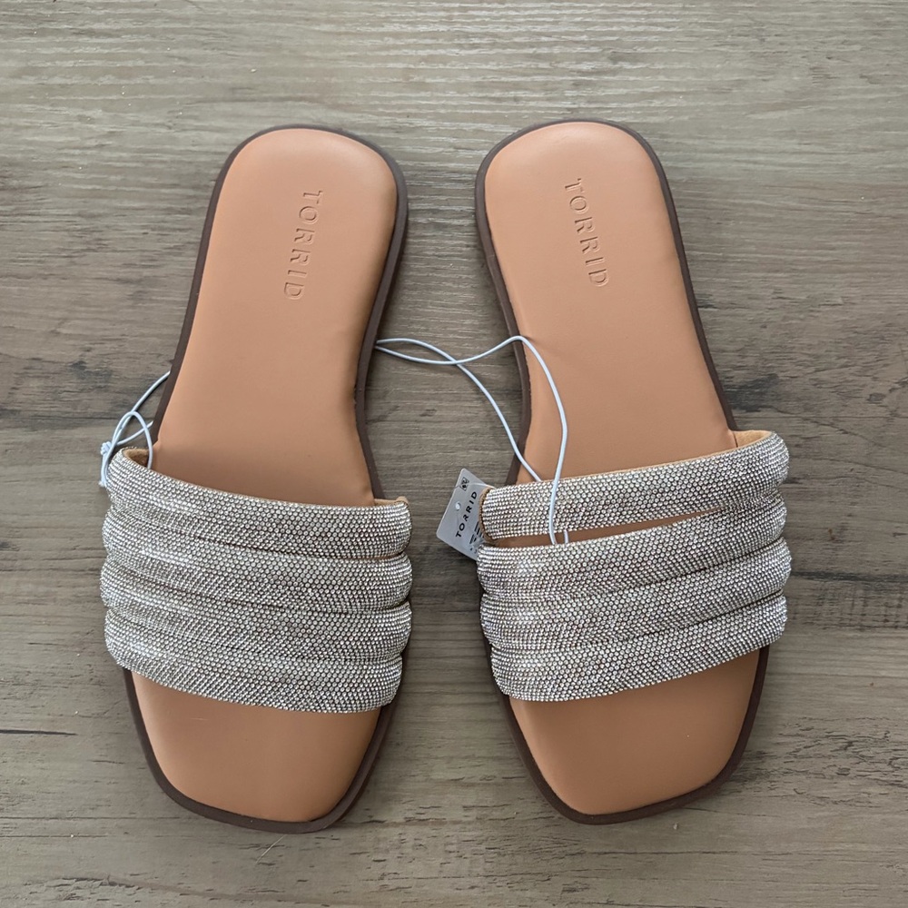 Torrid Wide Width Sparkle Slide Sandals